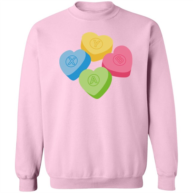Valentine's Candy Hearts Crew Neck Sweatshirt