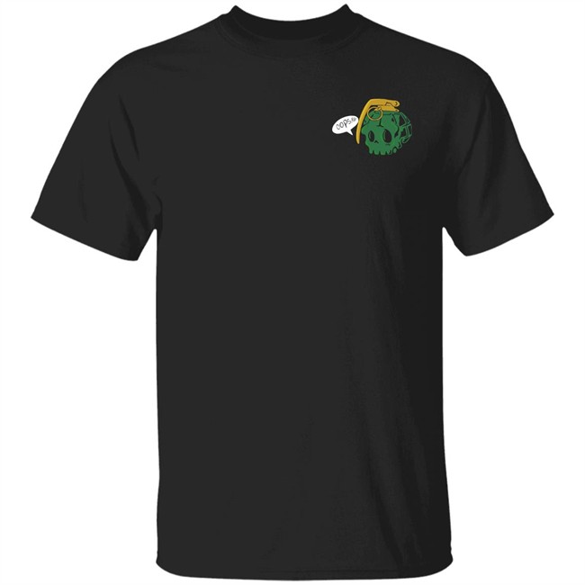 Thicc Boy Merch Oops Grenade Long Body Black Tee