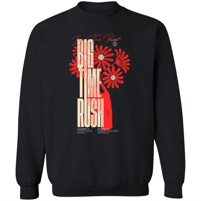 Btr Merch BigTime Rush Store Big Time Rush Live Daisy Crewneck Sweatshirt Black