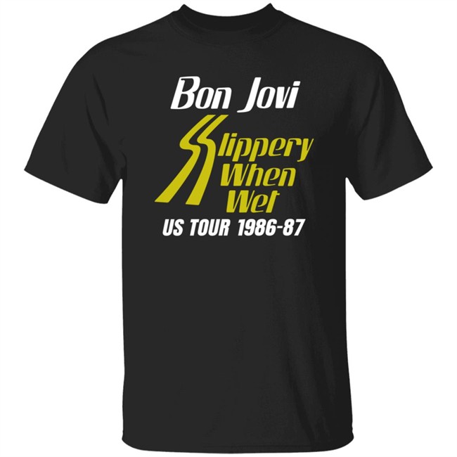 Bon Jovi Store Merch Apparel Bon Jovi Slippery When Wet Vintage Tour Tee Shirt