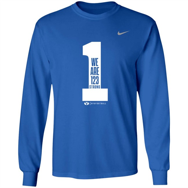 Byu Football Wears Pregame Shirts We Are 123 Strong Shirt Danh - Byu Football Wears Pregame Shirts We Are 123 Strong Shirt