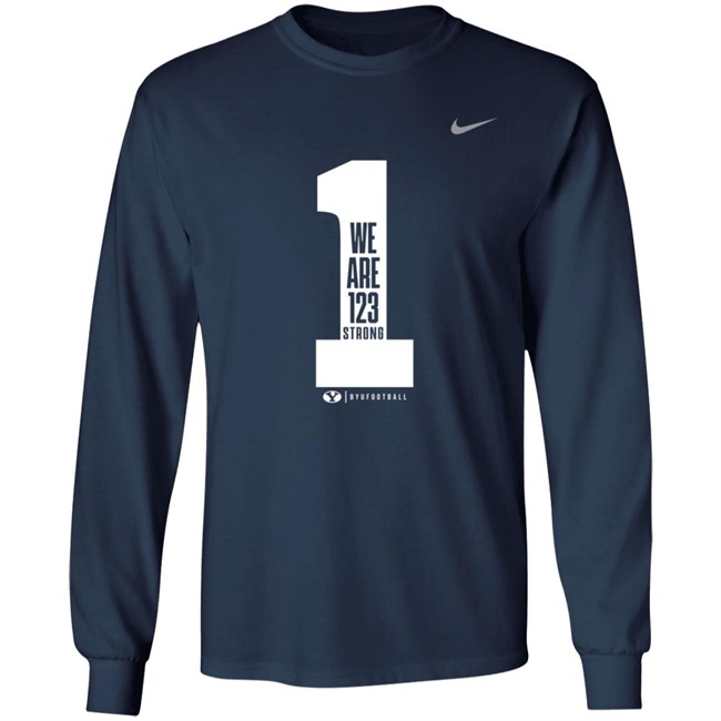 Byu Football Wears Pregame Shirts We Are 123 Strong Shirt Danh - Byu Football Wears Pregame Shirts We Are 123 Strong Shirt