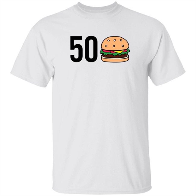 Barstool Sports Store 50 Burger Tee Shirt Colton Korn 50 Hamburger Shirt