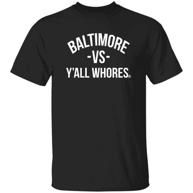 Twoface Apparel Baltimore Vs Y'all Whores T Shirt White On Black