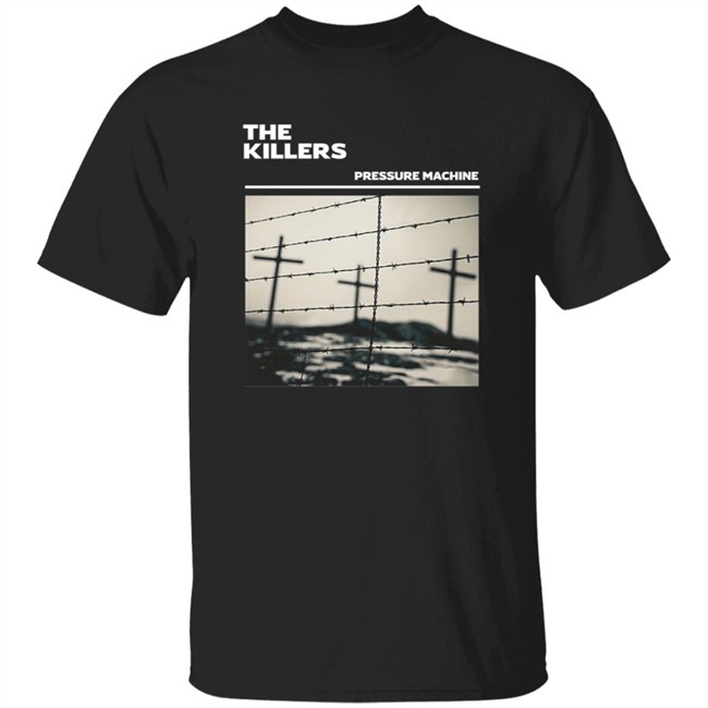 The Killers Music Shop Merch Pressure Machine Barbed Wire Black T Shirt